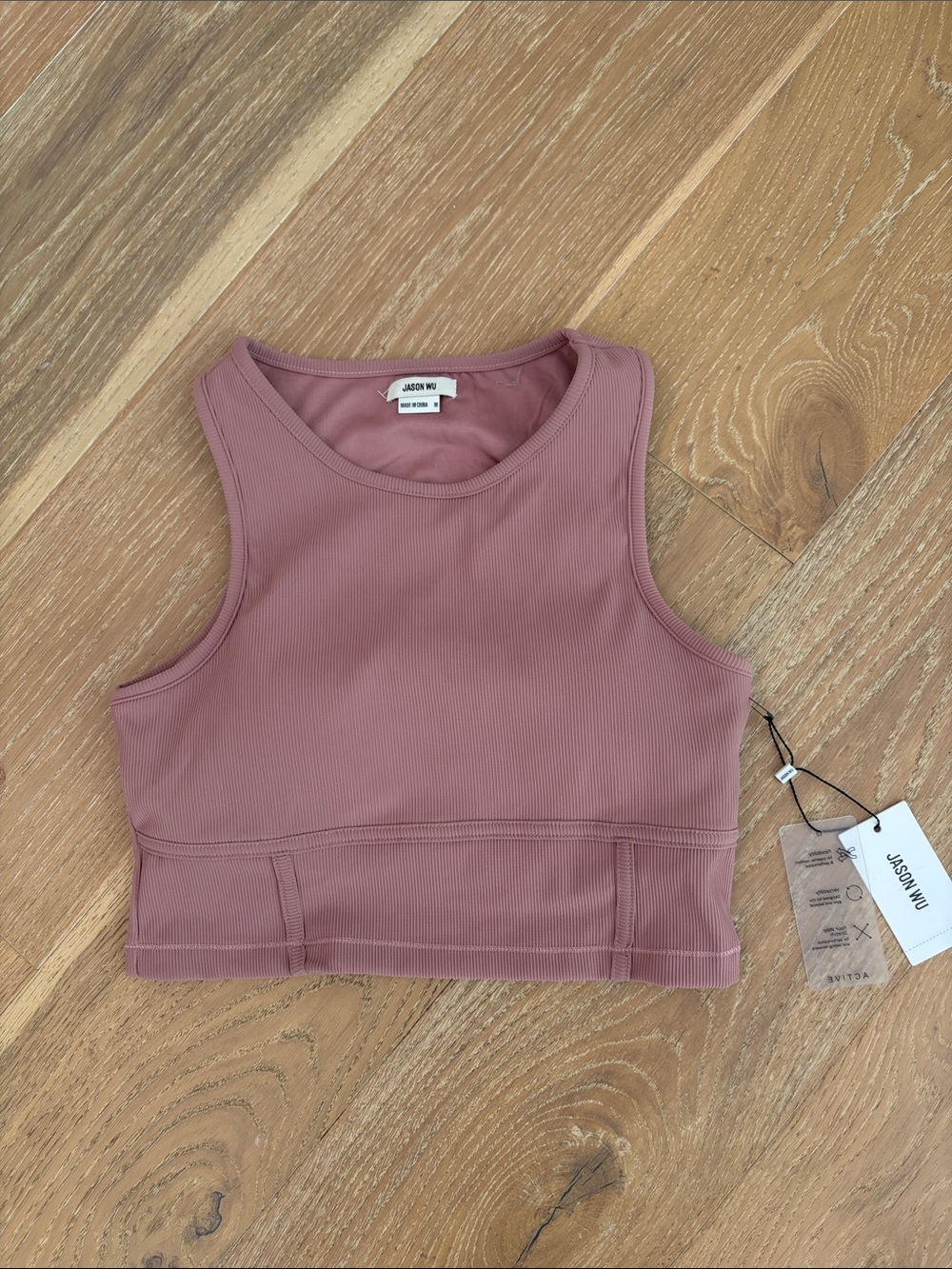 Jason Wu Mauve Ribbed Crop Sports Bra